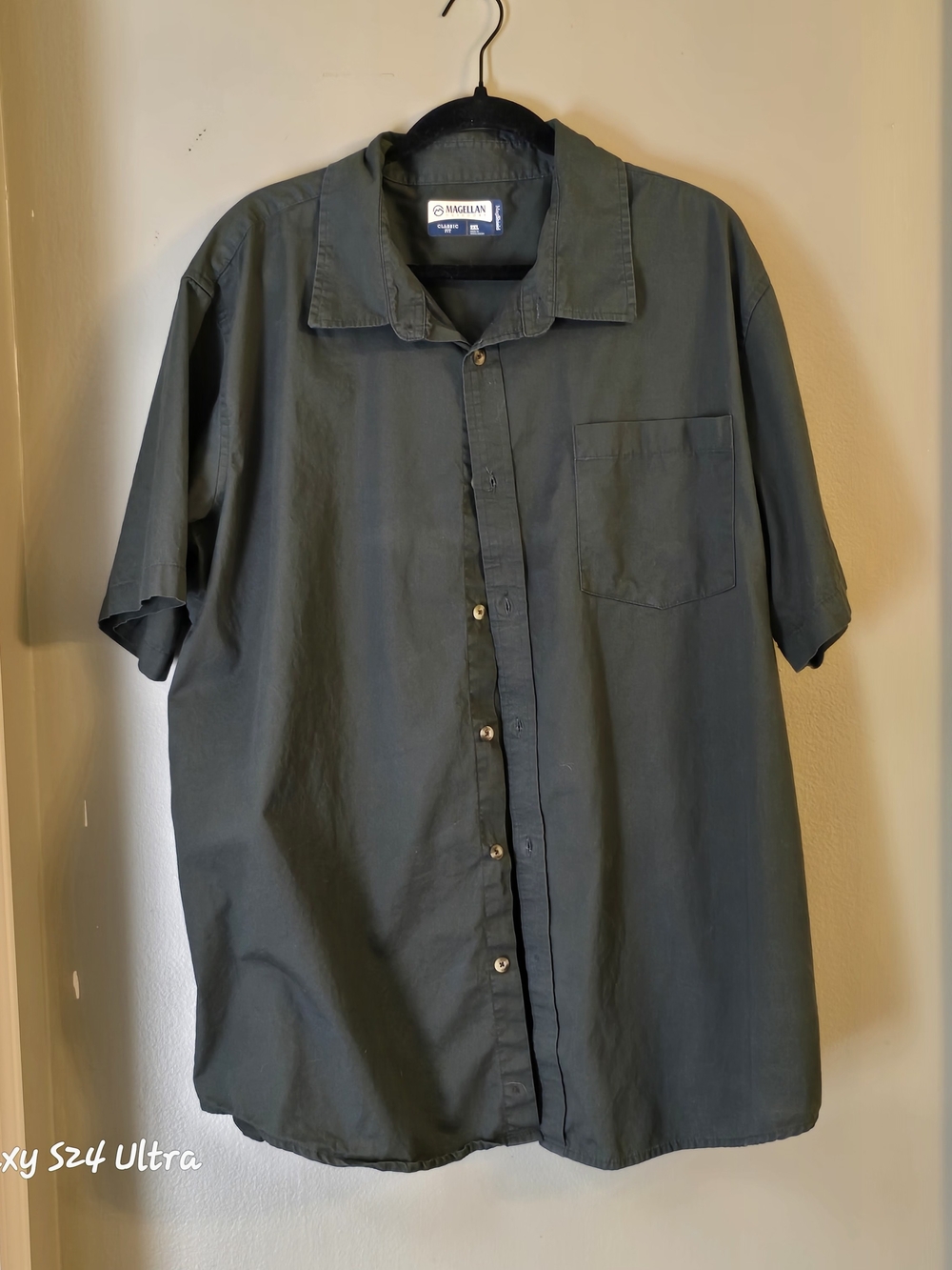 Magellan Outdoors Short-Sleeve Button-Down Shirt in Charcoal - Picture 6 of 8